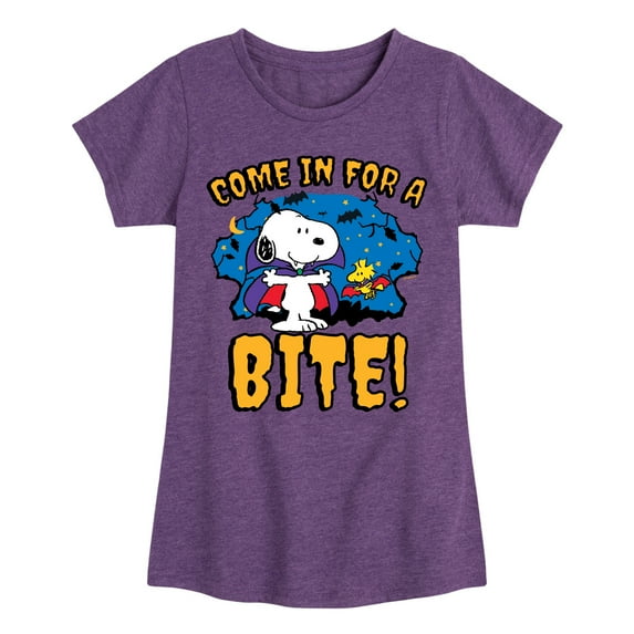 Peanuts - Snoopy Come In For A Bite - Toddler & Youth Girls Short Sleeve Graphic T-Shirt