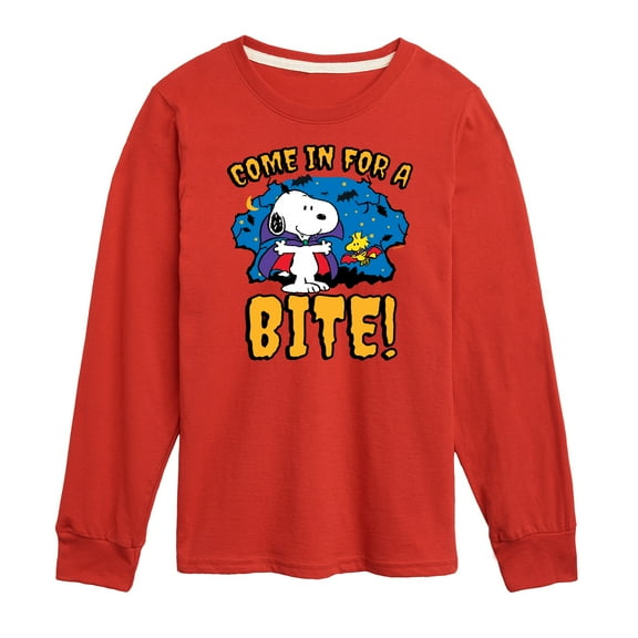 Peanuts - Snoopy Come In For A Bite - Toddler & Youth Long Sleeve Graphic T-Shirt