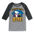thumbnail image 1 of Peanuts - Snoopy Come In For A Bite - Toddler & Youth Raglan Graphic T-Shirt, 1 of 6