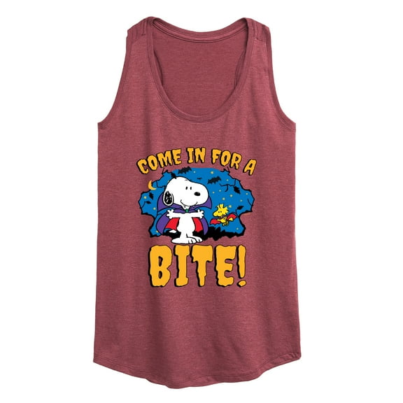 Peanuts - Snoopy Come In For A Bite - Women's Racerback Tank Top