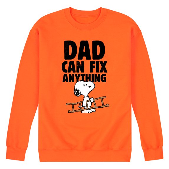 Peanuts - Snoopy Dad Can Fix It - Men's Crew Neck Fleece Pullover