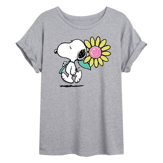 Peanuts - Snoopy Daisy - Juniors Oversized Graphic T-Shirt