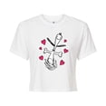 thumbnail image 1 of Peanuts - Snoopy Dancing Hearts - Juniors Cropped Graphic T-Shirt, 1 of 5