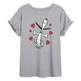 thumbnail image 1 of Peanuts - Snoopy Dancing Hearts - Juniors Oversized Graphic T-Shirt, 1 of 5