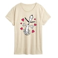 thumbnail image 1 of Peanuts - Snoopy Dancing Hearts - Women's Short Sleeve Graphic T-Shirt, 1 of 5