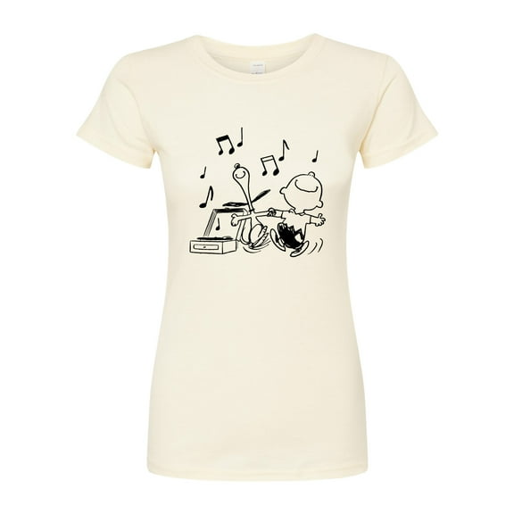 Peanuts - Snoopy Dancing - Juniors Fitted Graphic T-Shirt