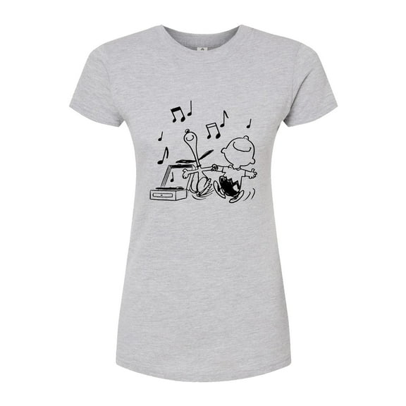 Peanuts - Snoopy Dancing - Juniors Fitted Graphic T-Shirt