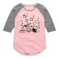 thumbnail image 1 of Peanuts - Snoopy Dancing - Toddler & Youth Girls Raglan Graphic T-Shirt, 1 of 5
