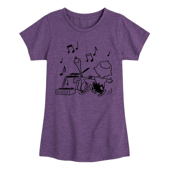 Peanuts - Snoopy Dancing - Toddler & Youth Girls Short Sleeve Graphic T-Shirt