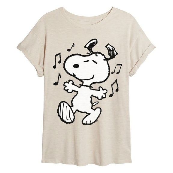 Peanuts - Snoopy Dancing - Women's Oversized Graphic T-Shirt
