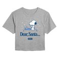thumbnail image 1 of Peanuts - Snoopy Dear Santa - Juniors Cropped Short Sleeve Graphic T-Shirt, 1 of 5