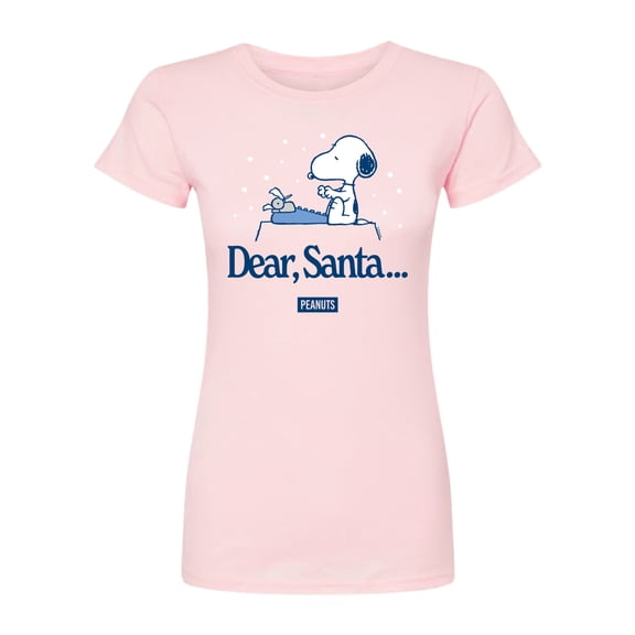 Peanuts - Snoopy Dear Santa - Juniors Fitted Short Sleeve Graphic T-Shirt