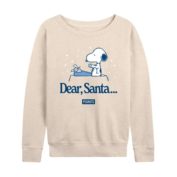 Peanuts - Snoopy Dear Santa - Women's French Terry Long Sleeve Pullover