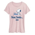 thumbnail image 1 of Peanuts - Snoopy Dear Santa - Women's Short Sleeve Graphic T-Shirt, 1 of 4