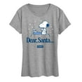 thumbnail image 1 of Peanuts - Snoopy Dear Santa - Women's Short Sleeve Graphic T-Shirt, 1 of 5