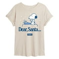 thumbnail image 1 of Peanuts - Snoopy Dear Santa - Womens Oversized Graphic T-Shirt, 1 of 5