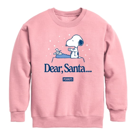 Peanuts - Snoopy Dear Santa - Youth Boys Crew Fleece Sweatshirt