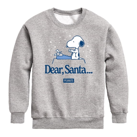 Peanuts - Snoopy Dear Santa - Youth Boys Crew Fleece Sweatshirt