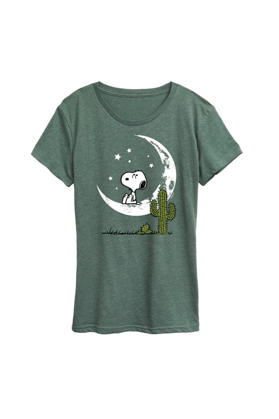 - Snoopy Desert On Moon - Women's Short Sleeve Graphic T-Shirt