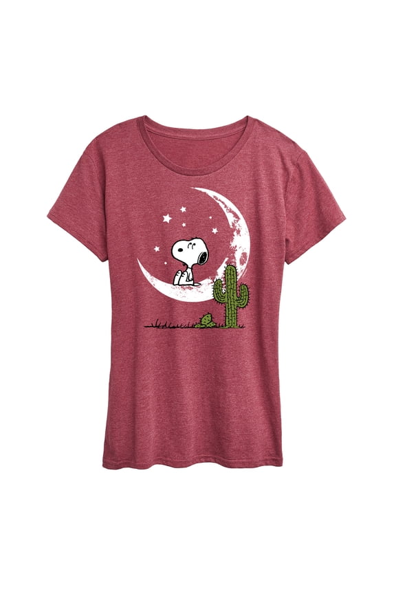 - Snoopy Desert On Moon - Women's Short Sleeve Graphic T-Shirt
