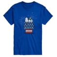 thumbnail image 1 of Peanuts - Snoopy Doghouse Wih Fireworks Men's Short Sleeve Graphic T-Shirt, 1 of 5