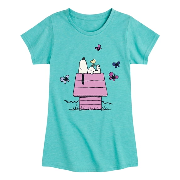 Peanuts - Snoopy Doghouse - Youth Girls Fitted Short Sleeve T-Shirt