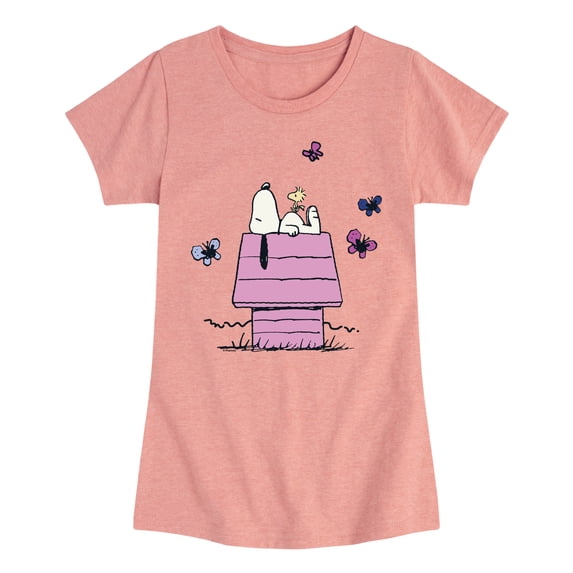 Peanuts - Snoopy Doghouse - Youth Girls Fitted Short Sleeve T-Shirt