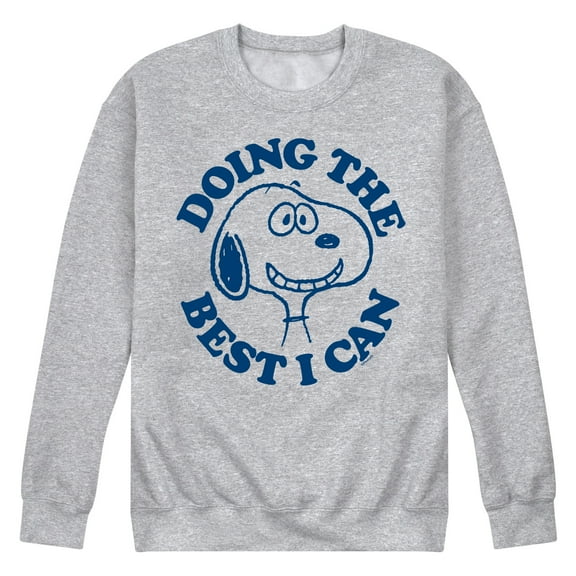 Peanuts - Snoopy Doing The Best I Can - Men's Crew Neck Fleece Pullover
