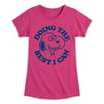 thumbnail image 1 of Peanuts - Snoopy Doing The Best I Can - Toddler & Youth Girls Short Sleeve Graphic T-Shirt, 1 of 6