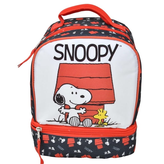 Fast Forward Kids Insulated Lunch Bag with Handle Peanuts Snoopy Drop Bottom Lunch Bag Design