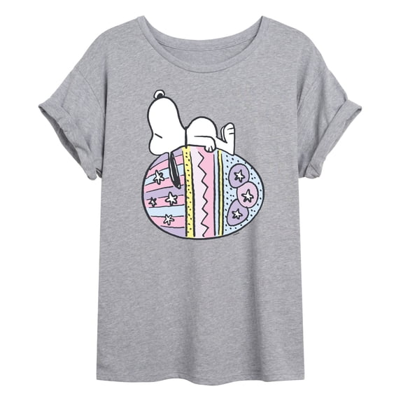 Peanuts - Snoopy Easter Egg - Juniors Oversized Graphic T-Shirt