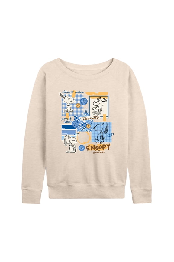 - Snoopy Fashion Sketchbook - Women's French Terry Long Sleeve Pullover