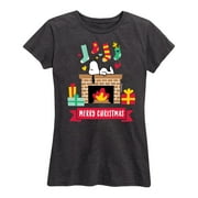 PEANUTS - Snoopy Fireplace Christmas - Women's Short Sleeve Graphic T-Shirt
