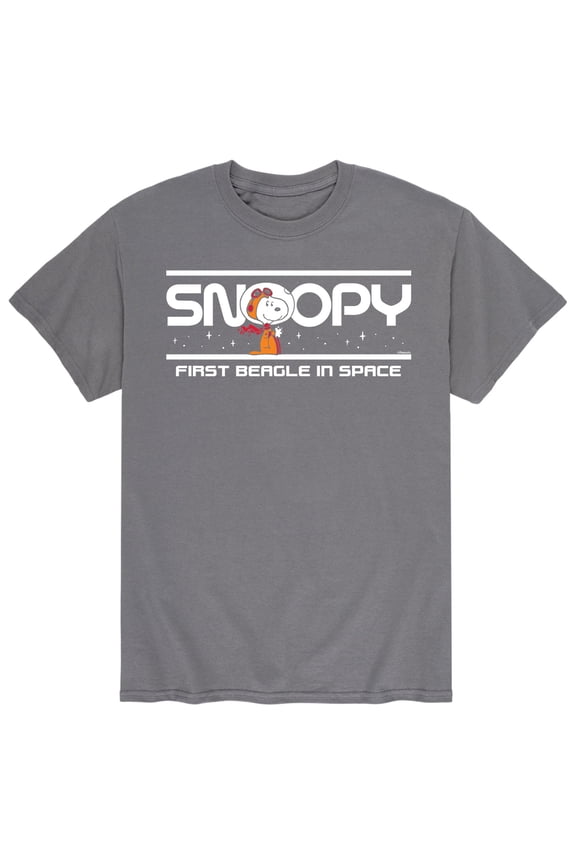 - Snoopy First Beagle In Space - Men's Short Sleeve Graphic T-Shirt