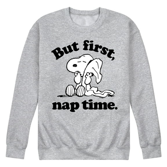 Peanuts - Snoopy First Nap Time - Men's Crew Neck Fleece Pullover