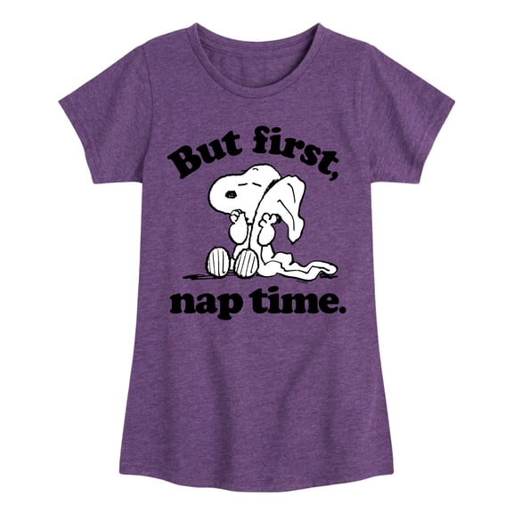 Peanuts - Snoopy First Nap Time - Toddler & Youth Girls Short Sleeve Graphic T-Shirt