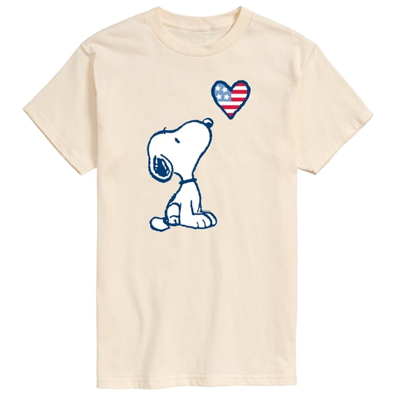Peanuts - Snoopy Flag Heart Short Sleeve Graphic T-Shirt