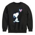 thumbnail image 1 of Peanuts - Snoopy Flag Heart - Toddler & Youth Crewneck Fleece Sweatshirt, 1 of 5