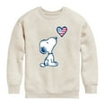 thumbnail image 1 of Peanuts - Snoopy Flag Heart - Toddler & Youth Crewneck Fleece Sweatshirt, 1 of 5