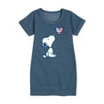 thumbnail image 1 of Peanuts - Snoopy Flag Heart - Toddler & Youth Girls Fleece Dress, 1 of 5