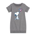 thumbnail image 1 of Peanuts - Snoopy Flag Heart - Toddler & Youth Girls Fleece Dress, 1 of 5