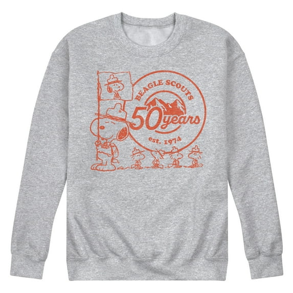 Peanuts - Snoopy Flag Logo - Men's Crew Neck Fleece Pullover