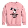 thumbnail image 1 of Peanuts - Snoopy Flipping - Student Mode Off - Toddler & Youth Crewneck Fleece Sweatshirt, 1 of 5