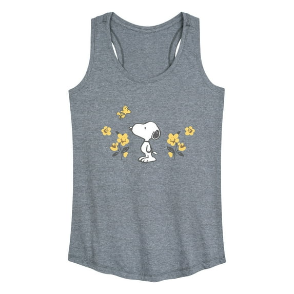 Peanuts - Snoopy Floral - Women's Racerback Graphic Tank