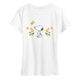 thumbnail image 1 of Peanuts - Snoopy Floral - Women's Short Sleeve Graphic T-Shirt, 1 of 5