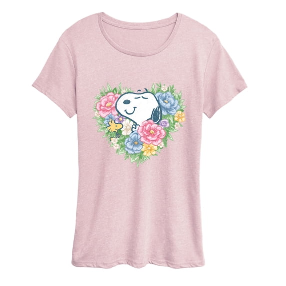 Peanuts - Snoopy Flower Heart Short Sleeve Graphic T-Shirt