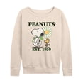 thumbnail image 1 of Peanuts - Snoopy Flower Lightweight French Terry Wide Neck Long Sleeve Graphic Shirt, 1 of 5