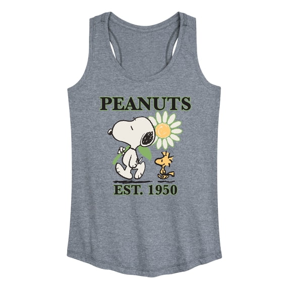 Peanuts - Snoopy Flower Graphic Racerback Tank