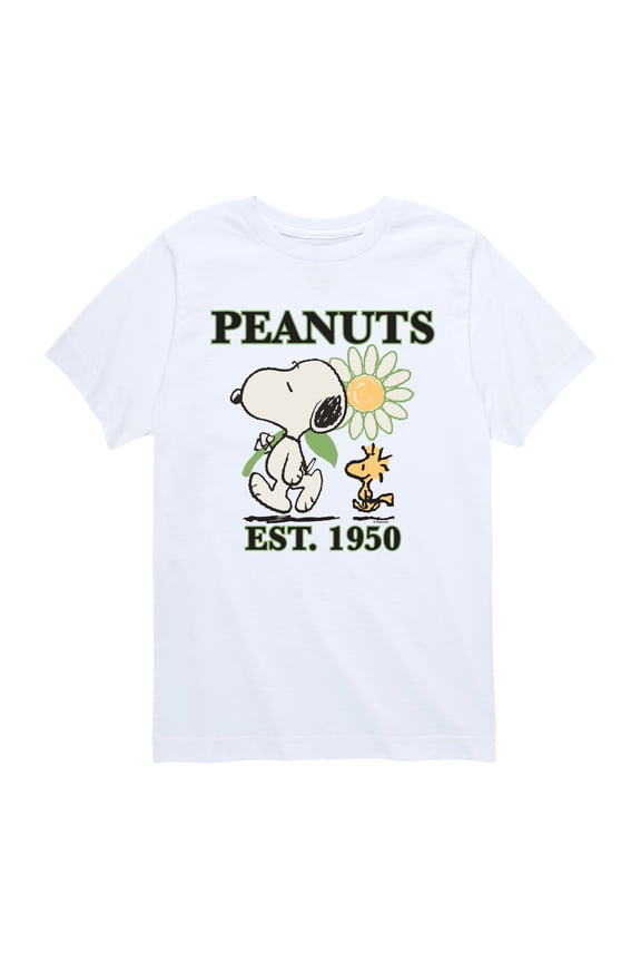 - Snoopy Flower - Youth Boys Short Sleeve Graphic T-Shirt