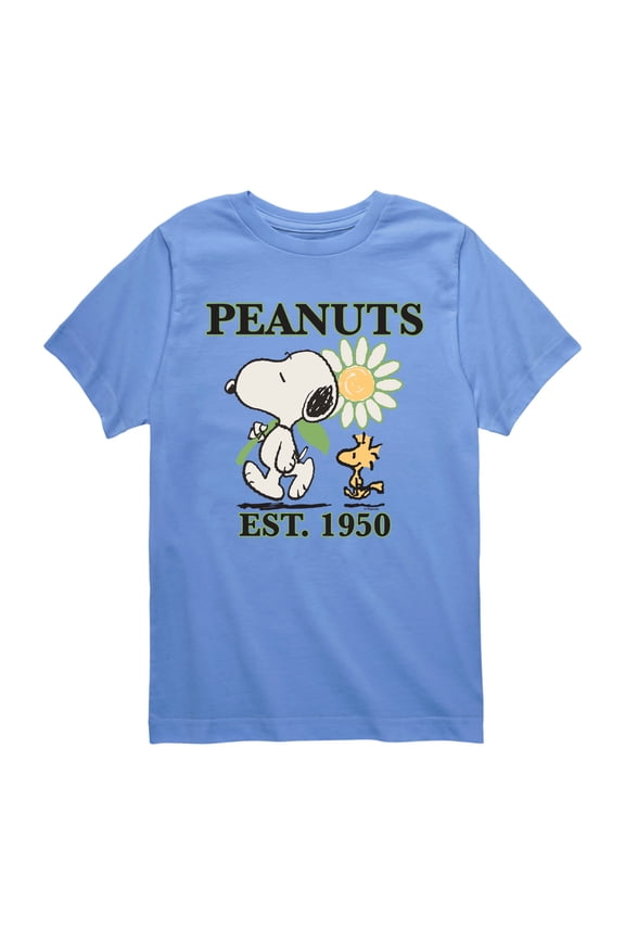 - Snoopy Flower - Youth Boys Short Sleeve Graphic T-Shirt
